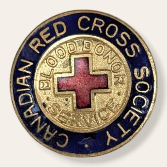Vintage Canadian Red Cross Blood Donor Pin - Picture 1 of 5